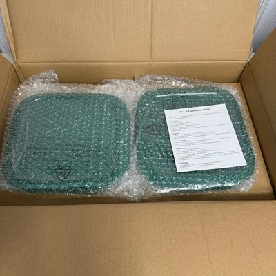 LocknLock Set of (2) 9 x 9 Glass Pans with Lids Kelly Green NEW  - Image 1 of 3