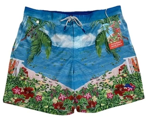 Men's Tommy Bahama Artist Series Hawaiian Print Board Shorts L Large NEW Beach - Picture 1 of 5