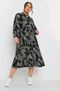 Yours Curve Women's Plus Size Abstract Print Shirt Dress - Picture 1 of 8
