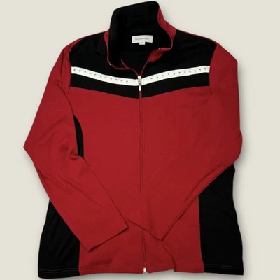 Suéter Breckenridge XL Rojo y Negro Cremallera Completa Cuello Nuevo con Etiquetas Foto 1 de 4