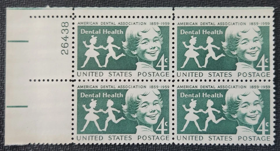 US Scott 1135 - Dental Health - MNH - 1959 Issue - Plate Block of 4 - Image 1 of 1