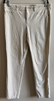 Anthropologie Pilcro & The Letterpress Serif Ivory Corduroy Skinny Pants 32 - Image 1 of 4