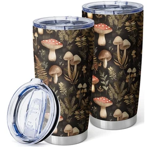 Funny Mushroom Tumbler for Women – 20oz Stainless Steel Travel Mug with Lid, ... - Foto 1 di 6