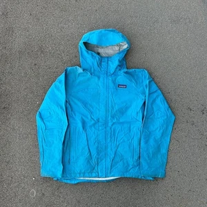Chaqueta de Lluvia Patagonia Cremallera Completa Con Capucha Azul Pequeña Embalable Ligera   - Imagen 1 de 8