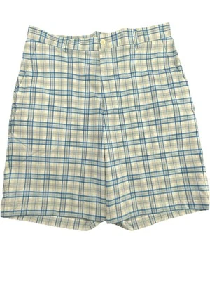 Pantalones Cortos Bolle Golf Para Hombre Talla 34 Azul/Blanco Cuadros Frente Plano Bolsillos Ligeros Foto 1 de 4