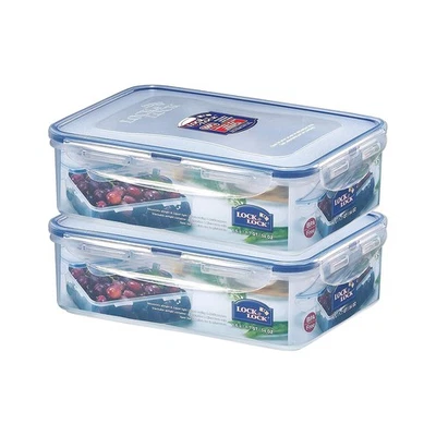 Lock & Lock 1.6L Rectangular Airtight Food Storage Containers Set of 2 - Image 1 of 4