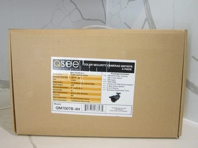 Q-SEE 4 PACK QM7007B-4H COLOR SECURITY CAMERAS 12V + CABLE KIT, NEW IN BOX - Image 1 of 4