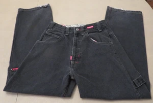 Ecko Unltd Jeans Mens 28 Black Skater Hip Hop Carpenter Workwear Heavy Stitch - Picture 1 of 13