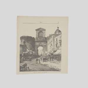 1894 Napoli Porta Capuana Xilografia - Picture 1 of 1