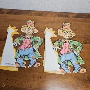 Vintage Pfeife Waben Vogelscheuche & Maisstiel Herzstück gestanzt 11" 2er Set - Bild 1 von 7