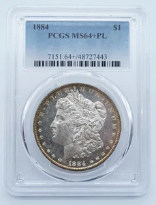 1884-P Morgan Silver Dollar $1 PCGS MS64+PL - U318 - Picture 1 of 4