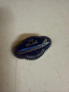 KLM Airlines Flying Junior Metal Pin - Vintage Discontinued - Picture 1 of 3