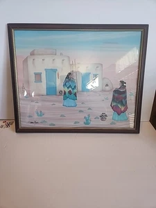 Vntg Diane Martin Southwestern Indian Navajo Framed Lithograph 21.5"X17.5" READ - Picture 1 of 13