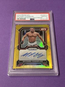 MICHAEL CHANDLER - 2023 PRIZM UFC - SUPERSTAR GOLD AUTO PRIZM 10/10 = 1/1 PSA 10 - Picture 1 of 5