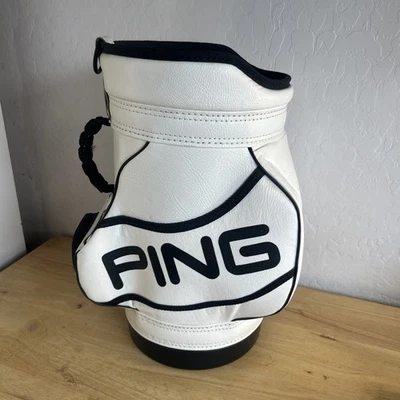 Ping Golf Den Caddy 迷你白色高尔夫包/垃圾桶 罕见! — 第 1/4 张图片