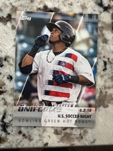 2019 TOPPS MiLB PRO DEBUT PROMO NIGHT UNIFORMS CARD BOWLING GREEN HOT RODS - Picture 1 of 1