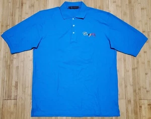 COOGI Eagle Bird Swords Crest Blue Graphic Polo Shirt Short Sleeve Mens 3XL XXXL - Picture 1 of 17