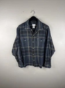 Vintage Calvin Klein Flanellhemd Erwachsene Medium dunkelblau schwer L/S B25 - Bild 1 von 9