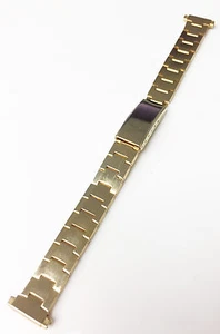 CORREA PULSERA DE DESPLIEGUE DE ACERO S DIPLOMÁTICO DE COLECCIÓN 12MM-15.5MM CHAPADA EN ORO - Imagen 1 de 8