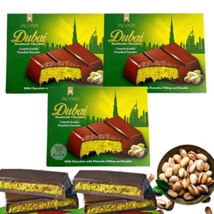 Neu Alyan Dubai Style Schokoriegel 100g knusprige Knafeh Pistazie Milch Schokolade - Bild 1 von 5