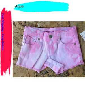AQUA Girls' Bleached Pink Denim Shorts, (Size 4) - Picture 1 of 2