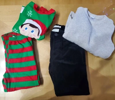 Gymboree black corduroy pants, heathered oatmeal carter's sweater and bonus pjs. - Image 1 of 4