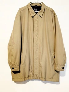 Vintage 2001 GAP Trench Coat Jacket Size XXL Large Button Down And Zip - Picture 1 of 10