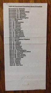 BALONCESTO: 1989-90 CLEVELAND CAVALIERS CALENDARIO DEPORTES MATCHBOOK CUBIERTA H2 - Imagen 1 de 2