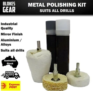 5PC Metal Polishing KIt for Cars Boats Hot Rods Classics Mag Wheels Engine Parts - Picture 1 of 2