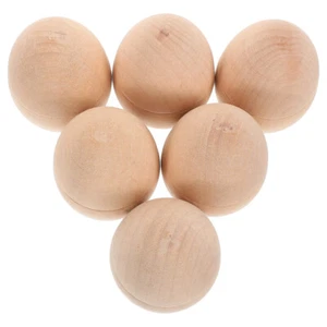 6Pcs Natural Wood Craft Eggs for Easter Diy Crafts and Family Fun - Picture 1 of 12