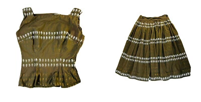 Conjunto de falda campesina plisada blusa pequeña vintage años 50 para mujer EE. UU. Boho dinero antiguo Foto 1 de 4