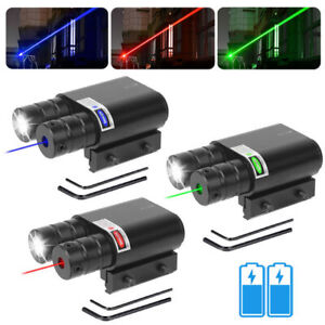 Combo Green/RED Laser Sight LED Flashlight Picatinny Rail for Hunting Scopes