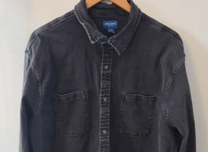 Arizona Jean Co Shirt Mens XXL Black Denim Long Sleeve Button Up Workwear - Picture 1 of 8