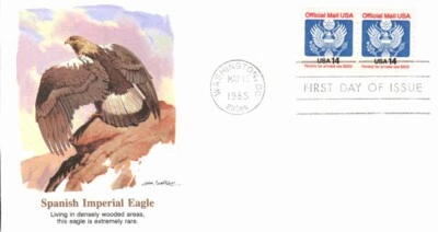 FLEETWOOD - ÁGUILA IMPERIAL ESPAÑOLA 15 DE MAYO 1985 WASHINGTON DC PRIMER DÍA CUBIERTA BX8 Foto 1 de 2