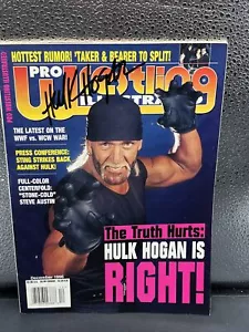 HULK HOGAN signed Wrestling magazine WWF 1996 w/Coa - Picture 1 of 3