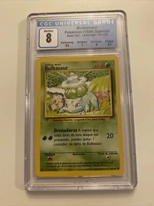 1999 Pokemon Base Set Unlimited (Spanish) Bulbasaur CGC 8 NM/MT - Picture 1 of 2