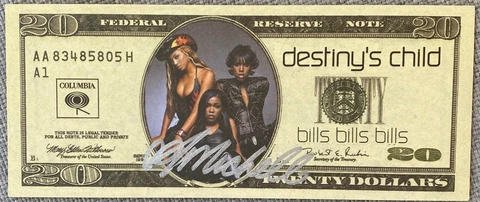 Michelle Williams Signed IP $20 Promo World Tour 2000 Money RARE Destinys Child Cover