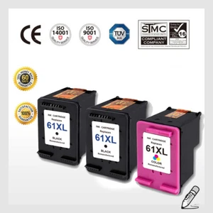 3Pks 61 XL Black Color Ink Cartridge For HP Deskjet 2544 2646 Envy 5530 5531 - Picture 1 of 4