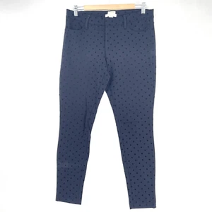 J. Crew The Gigi Pant Navy Blue Black Swiss Dot Size 8 Stretch Slacks Trouser - Picture 1 of 8