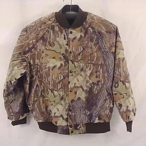 Unbranded Hunting Camo Jacket M Snap Front Embroidered Sportsman Club Minnesota - Picture 1 of 8