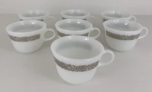 Pyrex Corelle CorningWare Woodland Brown Pattern Coffee Cups EXC - Set of 7 - Picture 1 of 8