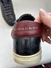 Chaussures baskets à lacets en cuir bleu Burberry Londres Royaume-Uni 8,5 42,5 £ 445