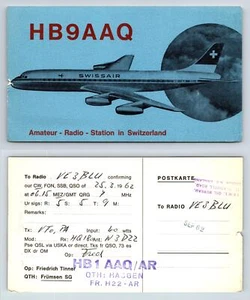 Amateurfunk QSL QSO Postkarte HB9AAQ, Häggen, Freiburg, Schweiz - Bild 1 von 1