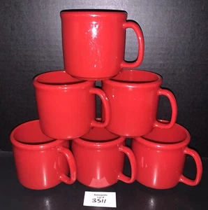 6 PLASTIC or MELAMINE COFFEE CUP MUGS CAMPING HUNTING HIKING FISHING - Picture 1 of 7