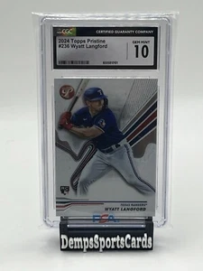 2024 Topps Pristine RC Wyatt Langford #236 CGC 10 Rangers Rookie - Picture 1 of 2
