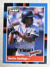 1988 Leaf Donruss Benito Santiago Baseball Card #58 Padres Catcher High-Grade