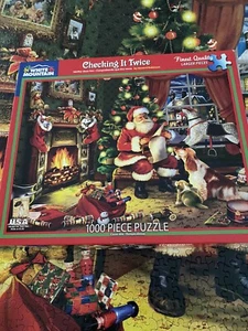Rompecabezas de Navidad White Mountain 1000 piezas grandes comprobándolo dos veces - Imagen 1 de 6