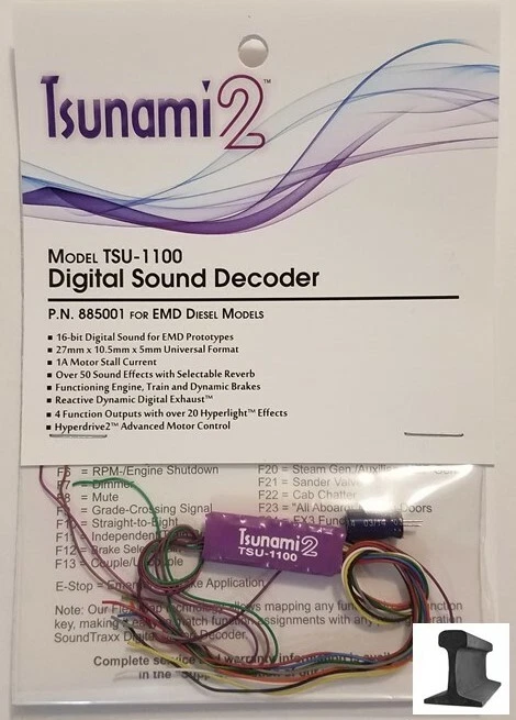 Soundtraxx ~ New 2025 ~ Tsunami 2 ~ TSU-1100 EMD Diesel ~ Sound Decoder ~ 885001 - Image 1 of 1