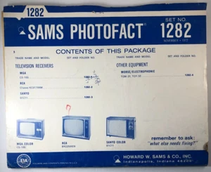 SAMS PHOTOFACT FOLDER SET NO. 1282, 1972, SCHEMATICS & SERVICE MANUALS - Picture 1 of 1