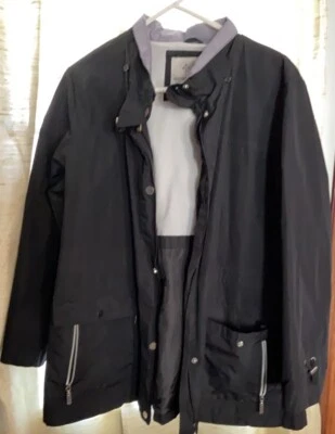 WEATHER TAMER SIZE 1X RAINY  DAYS JACKET WITH HOODIE  NICE BLACK - Image 1 of 4
